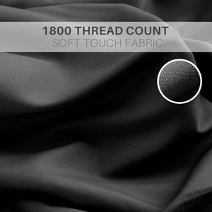 Secura Queen Bed Sheet Set, 4pcs Bedding Sheets & Pillowcases, Soft Microfiber 1800 Thread Count 16" Deep Pocket Luxury Bed Sheets - Hypoallergenic, Wrinkle & Fade Resistant (Black)