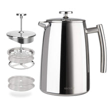 Load image into Gallery viewer, Secura French Press Coffee Maker, 50-Ounce, 304 Stainless Steel Insulated Coffee Press with Extra Screen