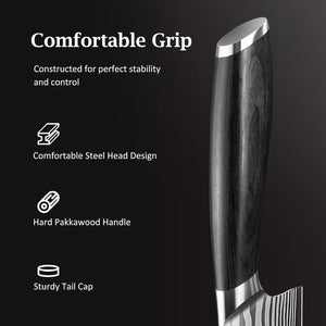 3 Pieces Knife Set, Professional High Carbon Powder Steel Kitchen Knife Set, Ultra Sharp Knives Set for Kitchen with Elegant Gift Box