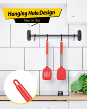 Load image into Gallery viewer, Pack of 2 Silicone Solid Turner, Non Stick Slotted Kitchen Spatulas, High Heat Resistant BPA Free Cooking Utensils, Ideal Cookware for Fish, Eggs, Pancakes(Black)