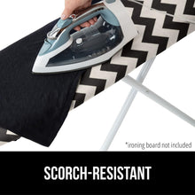 Load image into Gallery viewer, Ironing Board Cover and Pad, Silicone Coating, Thick Scorch Resistant Padding, Heavy Duty Iron Covers Standard Boards, Hook and Loop Fastener Strap, Silver, 15x54