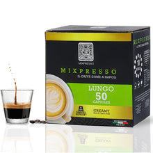 Load image into Gallery viewer, Mixpresso Coffee Espresso Capsules Compatible With Nespresso Original Brewers Single Cup Coffee Pods 100% from Italy Dark Roast Espresso, 50 Count Coffee Capsules - Lungo Intensity - 10/12