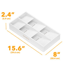 Load image into Gallery viewer, SpaceAid Bamboo Silverware Drawer Organizer with Labels, Kitchen Utensil Tray Holder Organizer for Flatware, Cutlery, Spoon and Knives Drawer Storage Organization (Natural, 6 Slots)