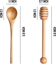 Load image into Gallery viewer, 4pcs 6inch Honey Dipper Stick,Long Handle Coffee Stirring Spoons,Wooden Honey Jar Spoons Stirrer,Dessert Iced Tea Cocktail Mixing Spoons for Home Kitchen