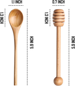 4pcs 6inch Honey Dipper Stick,Long Handle Coffee Stirring Spoons,Wooden Honey Jar Spoons Stirrer,Dessert Iced Tea Cocktail Mixing Spoons for Home Kitchen