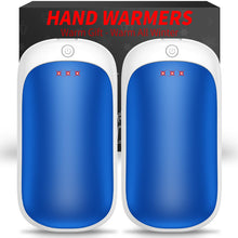 Load image into Gallery viewer, 2 Pack Hand Warmers Rechargeable, Portable Electric Hand Warmers Reusable, USB 2 in 1 Handwarmers, Outdoor/Indoor/Warm Gifts for Men Women Kids