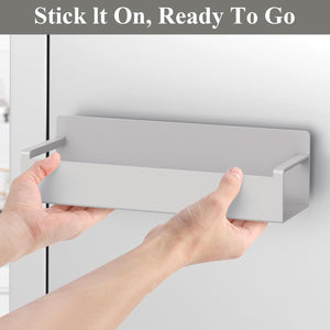 6 Pack Magnetic Spice Rack Organizer for Refrigerator and Oven, Light Grey Fridge Organizers and Storage for Kitchen