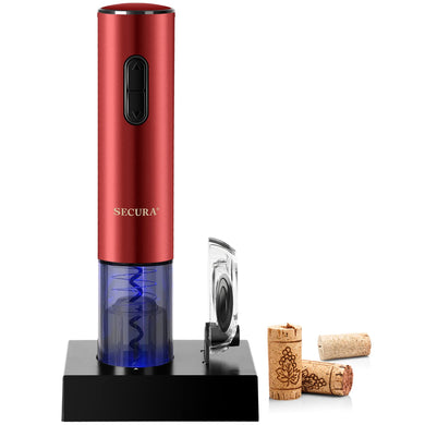 Secura Electric Wine Opener, Automatic Bottle Corkscrew Opener with Foil Cutter, Rechargeable (Champagne Gold)