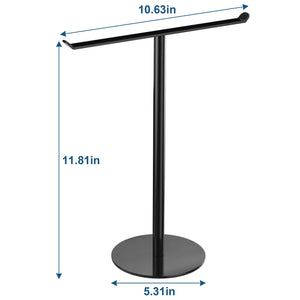 Towel Rack T-Shape Hand Holder for Bathroom,Headband and Lightweight Bathroom Racks,Kitchen Black Holder,Stainless Steel Waterproof Counter Organizer