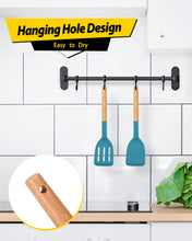 Load image into Gallery viewer, Pack of 2 Silicone Cooking Spatula, Heat Resistant Solid Turner, Non Stick Slotted Spatulas with Wooden Short Handle,Ideal Wood Kitchen Utensils Set for Frying, Baking, Flipping, Turning