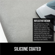 Load image into Gallery viewer, Ironing Board Cover and Pad, Silicone Coating, Thick Scorch Resistant Padding, Heavy Duty Iron Covers Standard Boards, Hook and Loop Fastener Strap, Silver, 15x54