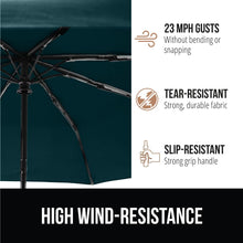Load image into Gallery viewer, Windproof Compact Stick Umbrella for Rain, Travel One-Click Automatic Open and Close, Lightweight, Portable, Strong Reinforced Fiberglass Ribs, Easily Collapsible, Black