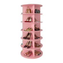 Load image into Gallery viewer, SpaceAid 7 Tier Rotating Shoe Rack Tower, Spinning Shoe Display Lazy Susan, Revolving 360 Shoe Rack Storage Round Carousel, Vertical Handbag Rotate Shoes Closet Organization (7-Tier White)