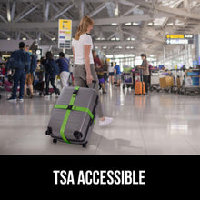 Load image into Gallery viewer, Heavy Duty 4 Pack Adjustable Luggage Straps for Suitcases, Easy to Identify Travel Belt Connector Holds Suitcase Together, Extends Life of Bag, Strap Connects Two Bags, Accessories Green