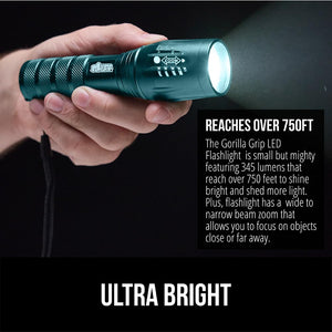 Powerful LED Tactical Flashlight, 750 FT High Lumens 5 Adjustable Modes, Water Resistant, Ultra Bright Zoom Flashlights, Small Mini Flash Light, Camping, Night Dog Walking, Turquoise