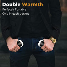 Load image into Gallery viewer, 2 Pack Hand Warmers Rechargeable, USB 2 in 1 Hand Warmers Reusable, Quick Charge Portable Hand Warmers, Pocket Size Electric Handwarmers, Gifts for Christmas, Outdoor, Indoor, Hunting, Camping