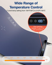 Load image into Gallery viewer, Food Warming Mat, iTRUSOU 27.5x16&#39;&#39; Electric Warming Tray with 7 Temp-Settings, Switchable Fahrenheit/Celsius, 99h Timer, Foldable Food Warmer Keep Food Warm at Buffet, Party, Sabbath, Daily Use