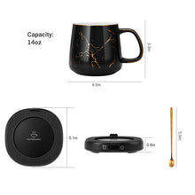 Load image into Gallery viewer, Coffee Mug Warmer &amp; Luxury Marbling Mug Set, Electric Cup Warmer with Auto Shut Off, 4 Temperature Setting Smart Beverage Warmer, 8-Hours Auto Shut Off, Best Gifts for Birthday Christmas