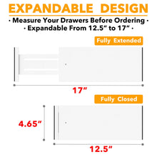 Load image into Gallery viewer, SpaceAid Bamboo Dresser Drawer Dividers 6 Pack, 4.65“ High Adjustable 12.5“-17” Drawer Organizers, Expandable Organization for Clothing, Clothes, Dressers, Natural