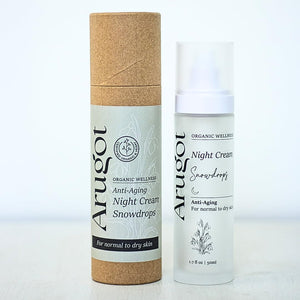 Snowdrops Organic Antiaging Night Cream, Made in Israel | Firms Skin, Fights Wrinkles | No Parabens 50ml
