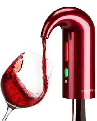 Electric Wine Decanter with One-Touch Pouring, Wine Aerator with Triple Aeration Functions, Red Light Indicator, and Magnetic Wake-Up - Perfect Wine Accessories Gift for Wine Lovers