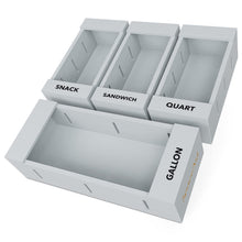 Load image into Gallery viewer, SpaceAid Bag Storage Organizer for Kitchen Drawer, Bamboo Organizer, Compatible with Gallon, Quart, Sandwich and Snack Variety Size Bag (4 Pack)