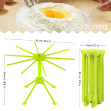 Load image into Gallery viewer, Collapsible Pasta Drying Rack - Spaghetti Noodle Drying Rack with 10 Bar Handles White