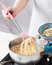 Load image into Gallery viewer, Pack of 2 Silicone Pasta Fork, Kitchen Heat Resistant Noodle Spoon Server, BPA Free Spaghetti Strainer, Best Cooking Tools (GRAY-BLUE)