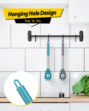 Load image into Gallery viewer, Pack of 2 Silicone Pasta Fork, Kitchen Heat Resistant Noodle Spoon Server, BPA Free Spaghetti Strainer, Best Cooking Tools (GRAY-BLUE)