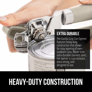 Heavy Duty Stainless Steel Smooth Edge Manual Can Opener and Bottle Openers, Soft Ergonomic Handle, Oversized Handheld Easy Turn Knob, Multifunctional Kitchen Tool, Black