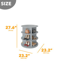 Load image into Gallery viewer, SpaceAid 7 Tier Rotating Shoe Rack Tower, Spinning Shoe Display Lazy Susan, Revolving 360 Shoe Rack Storage Round Carousel, Vertical Handbag Rotate Shoes Closet Organization (7-Tier White)