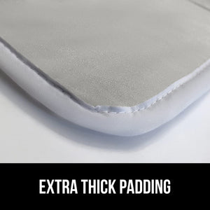 Ironing Board Cover and Pad, Silicone Coating, Thick Scorch Resistant Padding, Heavy Duty Iron Covers Standard Boards, Hook and Loop Fastener Strap, Silver, 15x54