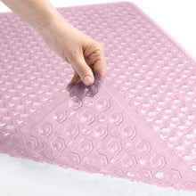 Load image into Gallery viewer, Bath Tub Shower Mat, Machine Washable Bathtub Floor Liner Mats, Suction Cups and Drain Holes to Keep Tubs Clean, Soft on Feet, Bathroom Essentials, 35x16 Inch, Clear