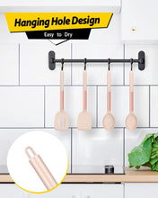 Load image into Gallery viewer, Pack of 4 Silicone Cooking Utensils Set, Non Stick Large Solid Spatulas, Heat Resistant Black Slotted Spoons, Ideal BPA Free Kitchen Turners for Frying, Mixing,Serving,Draining,Turning,Stirring