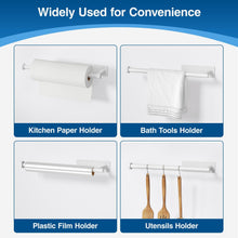 Load image into Gallery viewer, Paper Towel Holder - Self-Adhesive or Drilling, Brushed Nickel, Wall Mounted, SUS304 Stainless Steel Kitchen Roll Dispenser Under Cabinet