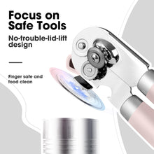 Load image into Gallery viewer, Beneno Can Opener Manual with Magnet, Hand Held Heavy Duty Can Opener with Durable Sharp Blade Smooth Edge, Big Effort-Saving Knob, Soft Grip Rubber Handle, Multifunctional Bottle Opener, Green