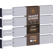Load image into Gallery viewer, 4 Pack Drawer Dividers Bamboo 2.6&quot; High, 16-22&quot; Adjustable Drawer Organizers for Clothes, Expandable Dresser Separators in Bedroom/Bathroom/Kitchen/Office Organization and Storage (Natural)