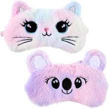 Load image into Gallery viewer, Kids Sleeping Mask, 2 Pcs Cute Plush Cat Sleep Mask for Kids Soft Comf