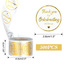 Load image into Gallery viewer, TETOU 500Pcs Thank You Stickers, 1.5 inch Thank You for Celebrating wi