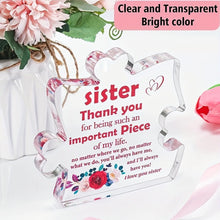 Load image into Gallery viewer, Youersen Sister Birthday Gift, Puzzle-Shaped Plaque for Thanksgiving,