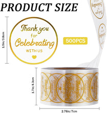 Load image into Gallery viewer, 500Pcs 1.5Inch Thank You forCelebrating with Gift Clear Stickers Self