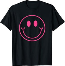 Load image into Gallery viewer, 70s Cute Pink Smile Face Shirt Peace Happy Smiling Face Tee T-Shirt