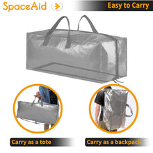 Load image into Gallery viewer, SpaceAid Heavy Duty Moving Bags, Extra Large Storage Totes W/Backpack Straps Strong Handles &amp; Zippers, Alternative to Moving Boxes, Packing &amp; Moving Supplies, Black (8 Pack)