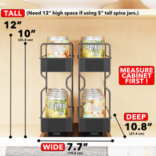 Load image into Gallery viewer, SpaceAid Pull Out Spice Rack Organizer for Cabinet, Heavy Duty Slide Out Seasoning Kitchen Organizer, Cabinet Organizer, with Labels, 5.2&quot; W x10.75 D x10 H, 2 Drawers 2-Tier