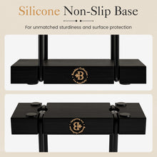 Load image into Gallery viewer, Napkin Holder for Table - Modern Black Napkin Dispenser, Bamboo and Iron Design, Non-Slip, Suitable for Kitchen, Dining, Farmhouse, Cocktail, Picnic, Bar, Outdoor Use - Holds Paper Napkins, Mail, Bill