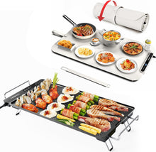 Load image into Gallery viewer, Silicone Electric Warming Tray with 7 Temp-Settings and Electric Griddle with Removable Touch Panel, 1300W Fast Heating in 10S