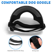 Load image into Gallery viewer, Large Dog Sunglasses Dog Goggles Pet Glasses Pet Eyewear with Adjustable Strap, Glasses for Medium Large Dog Swimming Skating Glasses Windproof Dustproof UV Proof (Black-Colorful)
