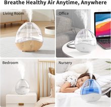 Load image into Gallery viewer, Humidifiers for Bedroom, Ultrasonic Cool Mist Humidifier, Desk Humidifiers Essential Oil Diffuser with Removable 1.5L Water Tank for Baby Nursery and Plants, Up To 24 Hours