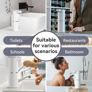 Secura Foaming Soap Dispenser, 10oz/300ml Touchless Automatic Soap Dispenser with Adjustable Volume Control, Rechargeable Hands Free Soap Dispenser for Kitchen, Bathroom White