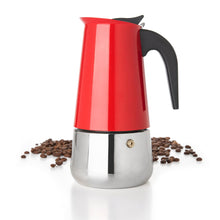 Load image into Gallery viewer, Mixpresso 9 Cup Greca Stovetop Espresso Maker 450ml/15oz, Moka Pot with Coffee Percolator Design, Stainless Steel Stove Top Coffee Maker for Camping or Home Use, Italian Coffee Maker Stovetop